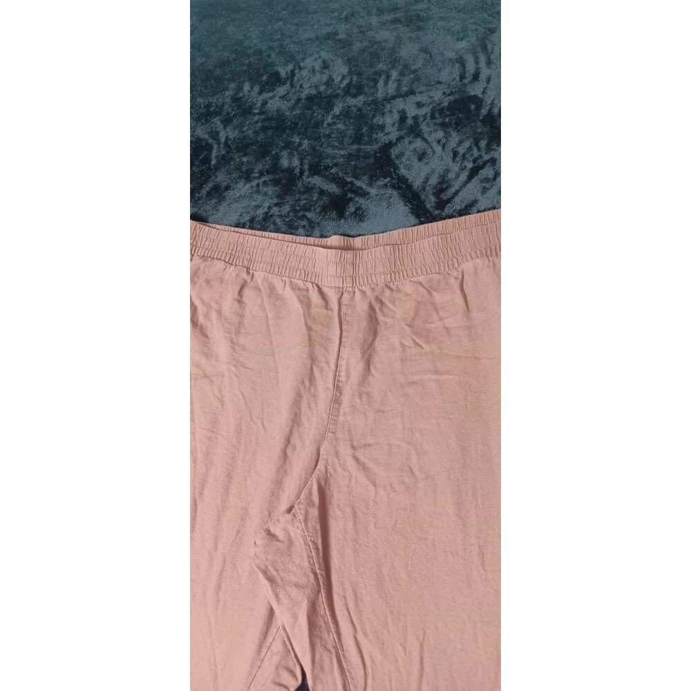 Old Navy Linen Blend High Rise Straight Comfort Waistband Pants 3X Brown Coastal - Picture 4 of 10